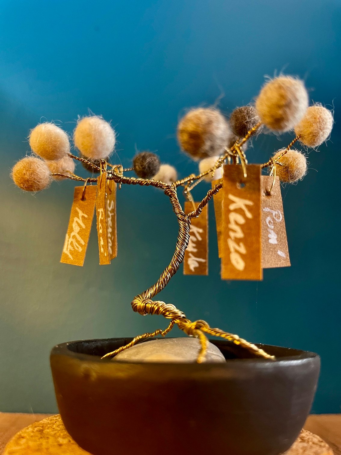 Arbre de vie en perles de laine de chien